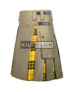 Khaki Cotton Macleod of Lewis Tartan Hybrid Kilt - Image 2