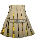 Khaki Cotton Macleod of Lewis Tartan Hybrid Kilt - Image 3