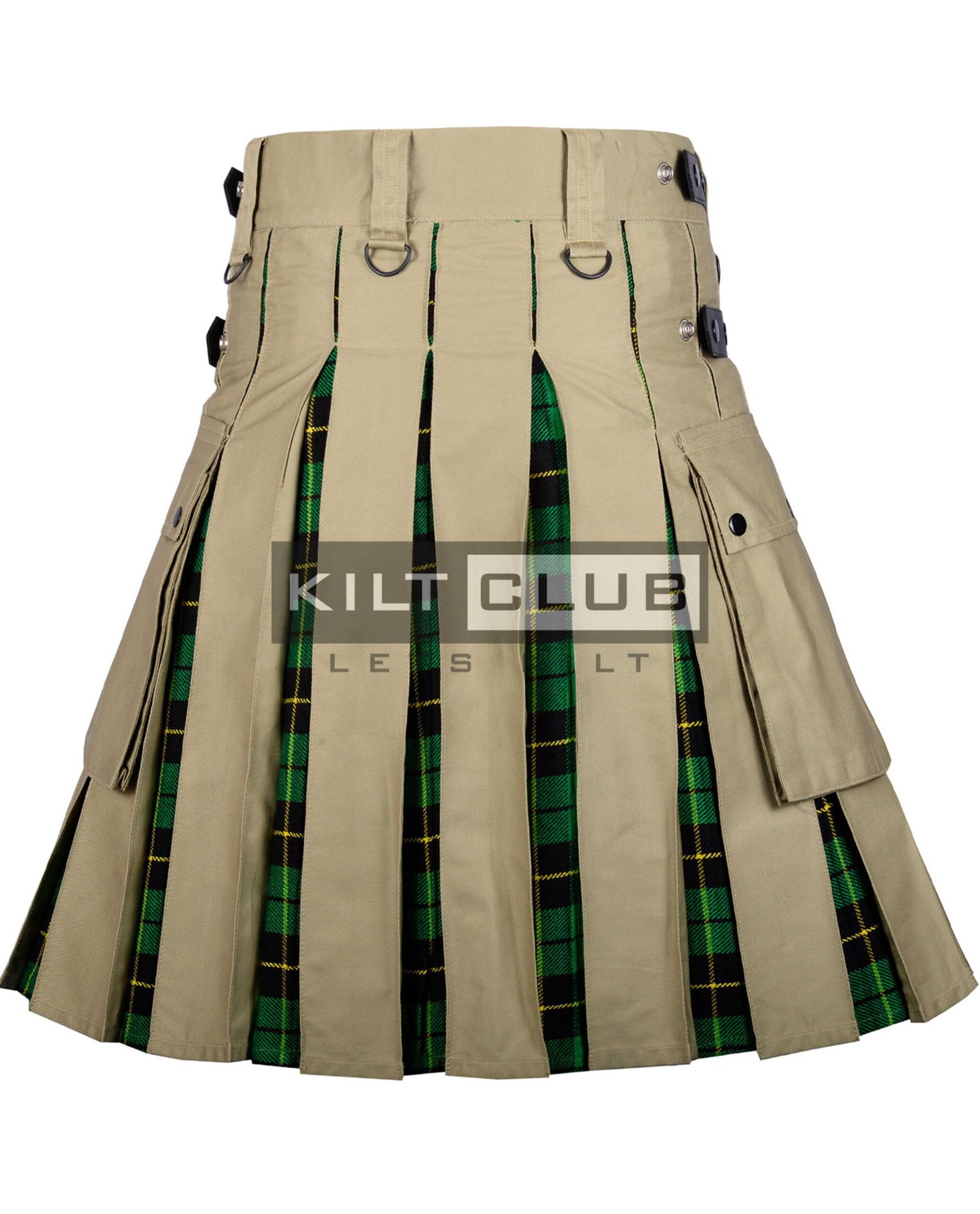 Khaki Cotton - Wallace Hunting Tartan Hybrid Kilt - Image 4