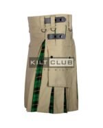 Khaki Cotton - Wallace Hunting Tartan Hybrid Kilt - Image 3