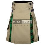 Khaki Cotton - Wallace Hunting Tartan Hybrid Kilt