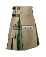 Khaki Cotton - Wallace Hunting Tartan Hybrid Kilt - Image 2