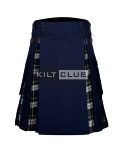 Navy Blue Cotton - Dress Gordon Tartan Hybrid Kilt