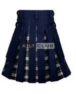 Navy Blue Cotton - Dress Gordon Tartan Hybrid Kilt - Image 2