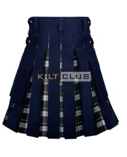 Alternative view of Navy Blue Cotton - Dress Gordon Tartan Hybrid Kilt