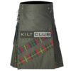 Olive Green Cotton - County Mayo Tartan Hybrid Kilt