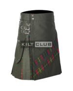 Olive Green Cotton - County Mayo Tartan Hybrid Kilt - Image 2