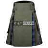 Olive Green Cotton - Pride of Scotland Tartan Hybrid Kilt