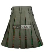 Olive Green Cotton - Tara Murphy Tartan Hybrid Kilt - Image 2