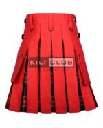 Red Cotton - Black Stewart Tartan Hybrid Kilt - Image 2