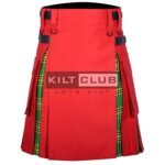 Red Cotton - Irish Tartan Hybrid Kilt