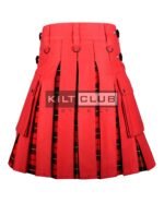 Red Cotton - Wallace Tartan Hybrid Kilt - Image 2