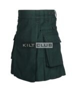 Solid Green Wool Utility Kilt - Image 3