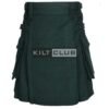 Solid Green Wool Utility Kilt