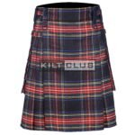 Stewart Black Tartan Utility Kilt