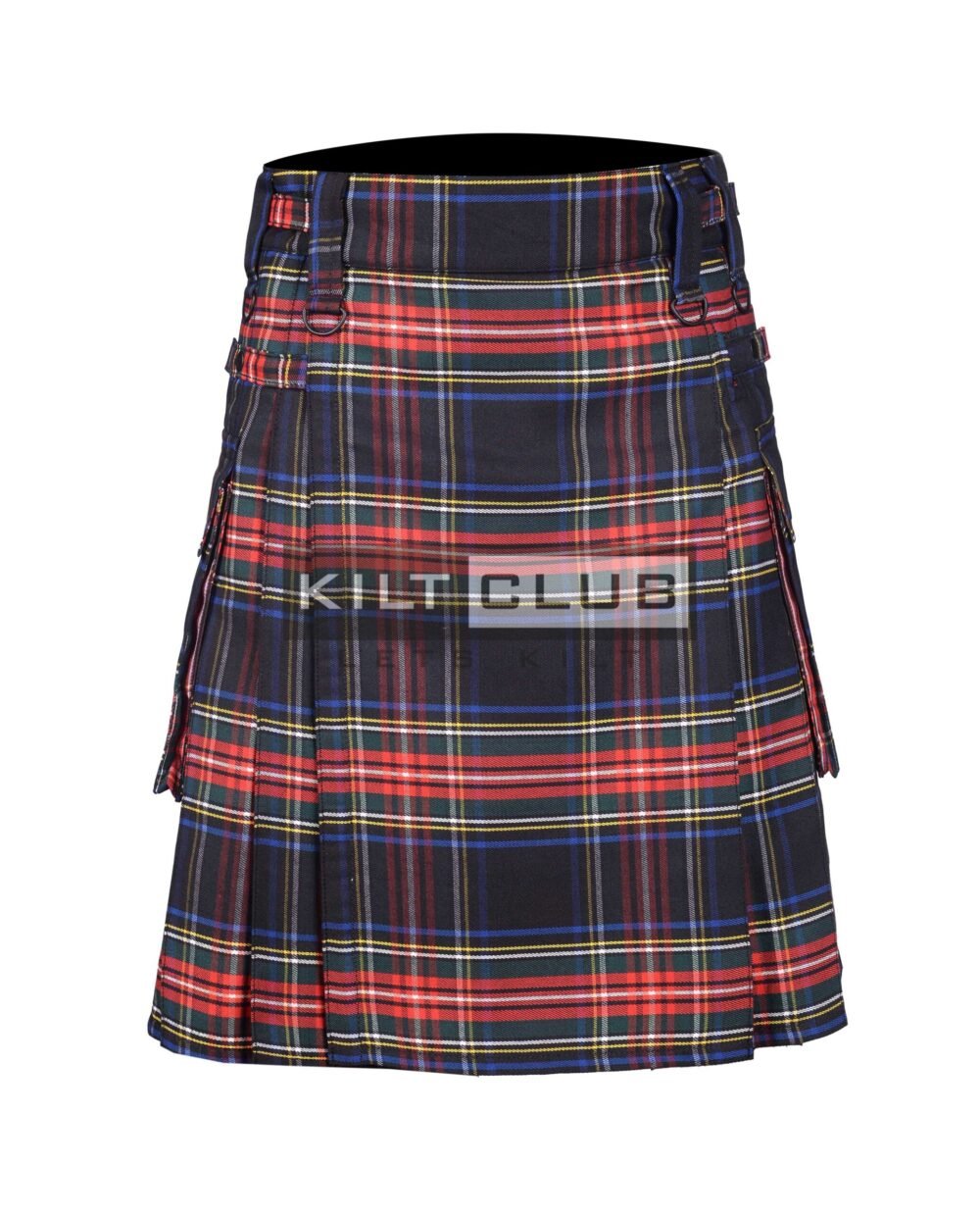 Stewart Black Tartan Utility Kilt