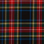 Stewart Black Modern Tartan Fabric