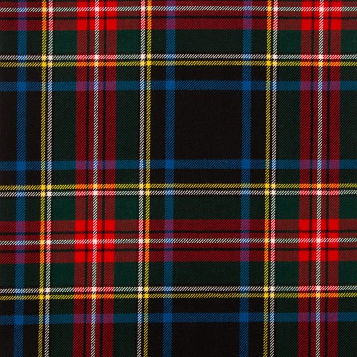 Stewart Black Modern Tartan Fabric