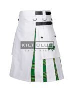 White Cotton - Irish Tartan Hybrid Kilt - Image 2