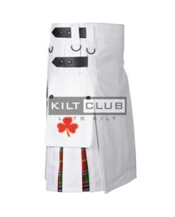 Alternative view of White Cotton - Munro Tartan Hybrid Kilt