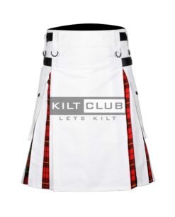 White Cotton – Wallace Tartan Hybrid Kilt