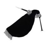 Scottish Bagpipe Silver Plain Mounts Black Finish Highland