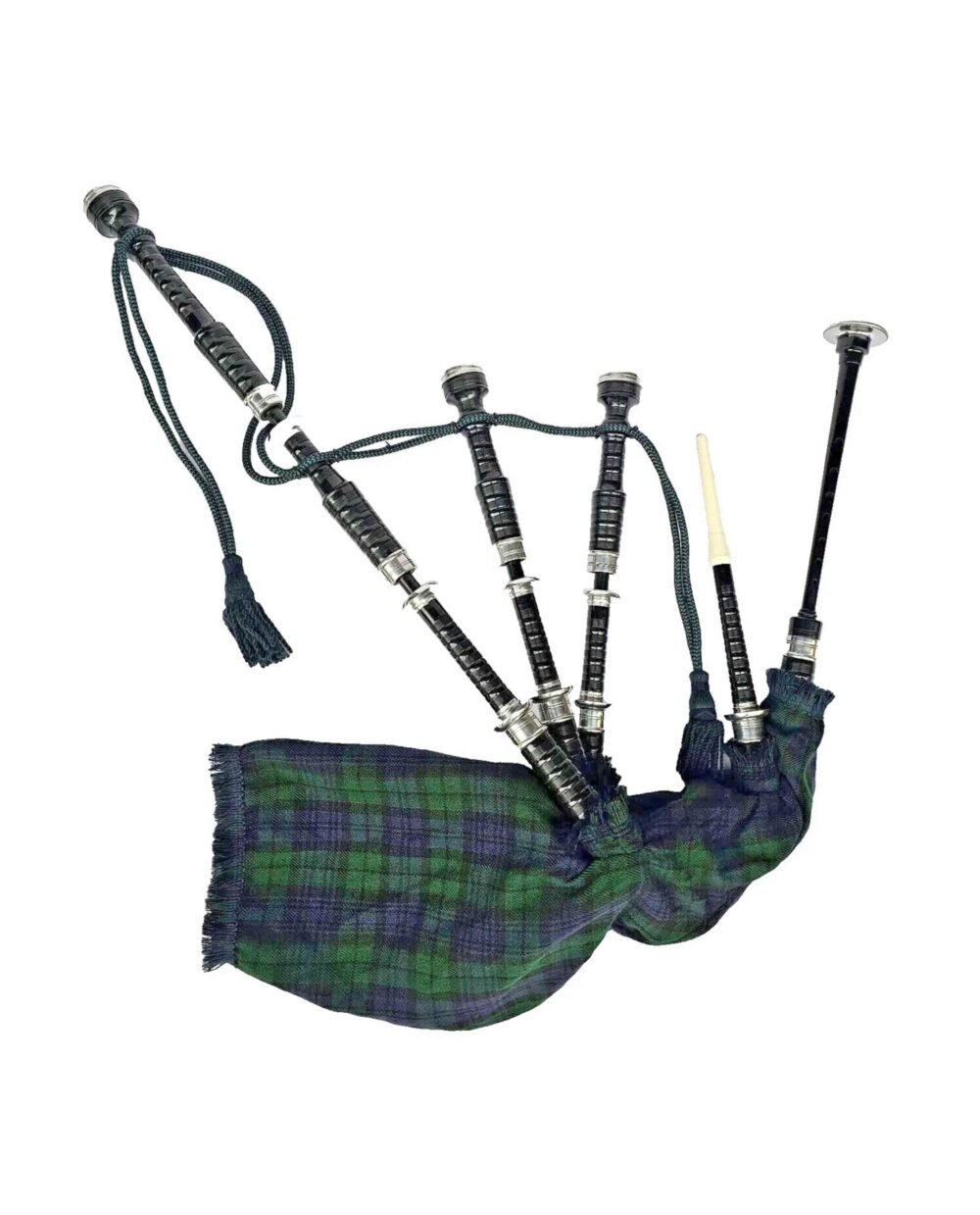 Scottish Great Highland Bagpipe Black Finish with Silver mounts