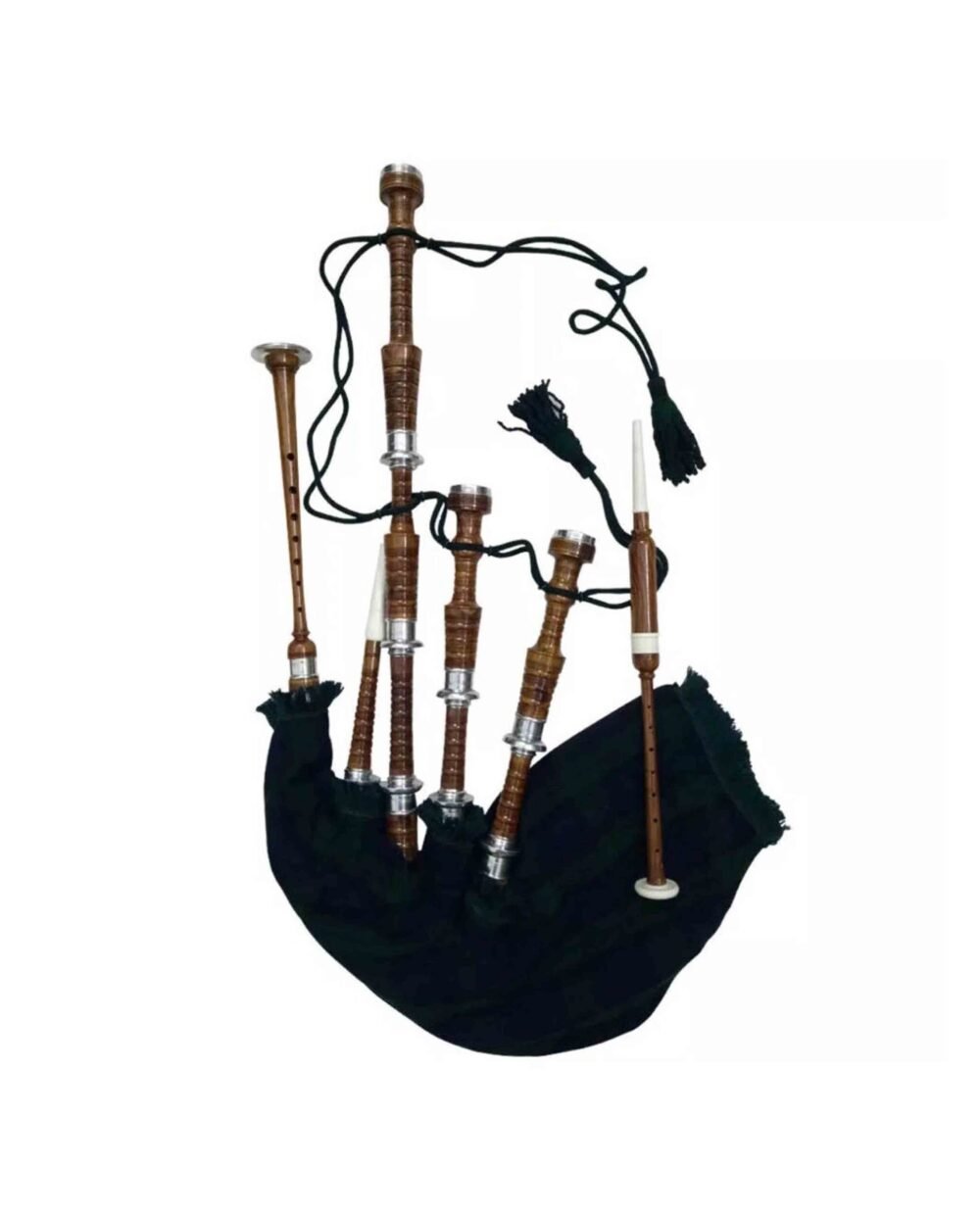 SCOTTISH GREAT HIGHLAND BAGPIPE SILVER BLACK