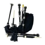 Scottish Great Highland Bagpipes Silver Black Rosewood Mounts