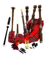Scottish Highland Bagpipes Silver Mounts Bag