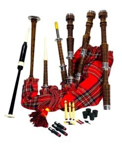 Scottish Highland Bagpipes Silver Mounts Bag