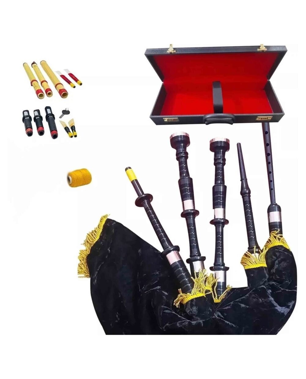 Professional Synthetic Teflon Scottish Bagpipe Set For Adults