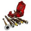 Scottish Highland Bagpipes Silver Mounts Bag