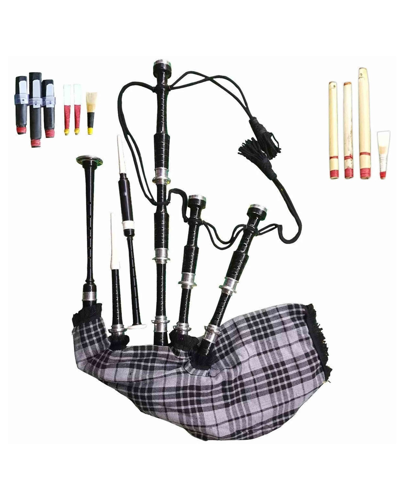 Highland Bagpipe Scottish Silver Mounts