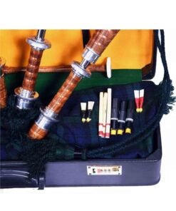 Alternative view of Scottish Bagpipe Black Watch Tartan Silver Plain Mounts