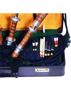 Alternative view of Scottish Bagpipe Black Watch Tartan Silver Plain Mounts