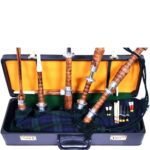 Scottish Bagpipe Black Watch Tartan Silver Plain Mounts