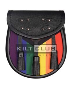 Black Leather - LGBTQ Pride Flag Sporran