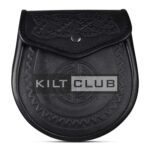 Double Embossed Black Leather Day Sporran