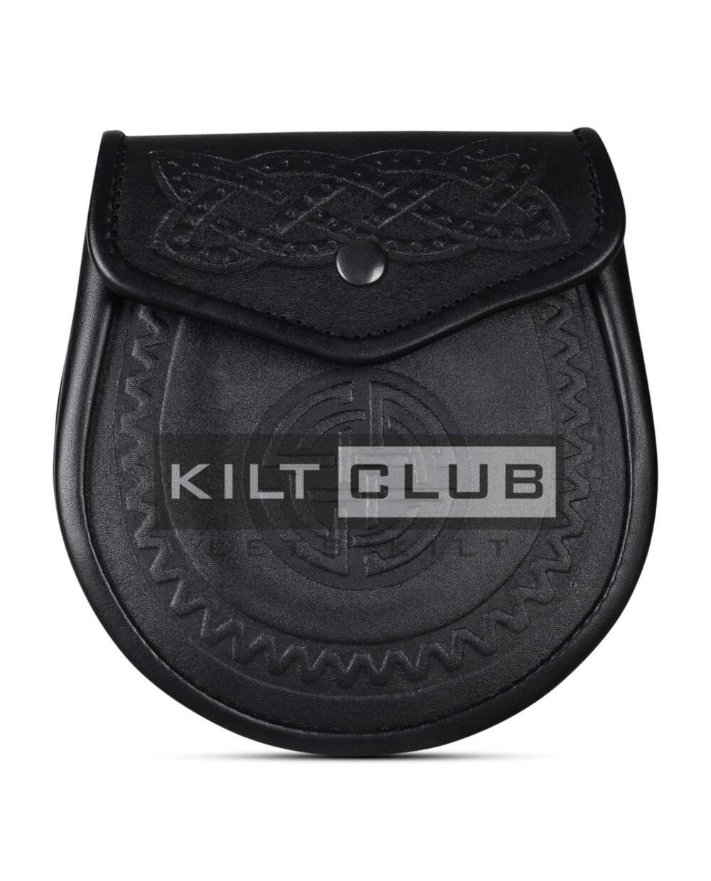 Double Embossed Black Leather Day Sporran
