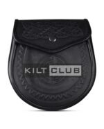 Double Embossed Black Leather Day Sporran
