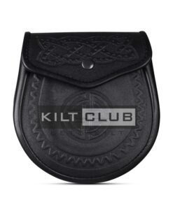 Double Embossed Black Leather Day Sporran