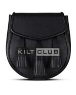 Plain Black Leather Sporran