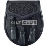 Black Leather Celtic Knot Day Sporran