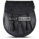 Black Leather Embossed Day Sporran