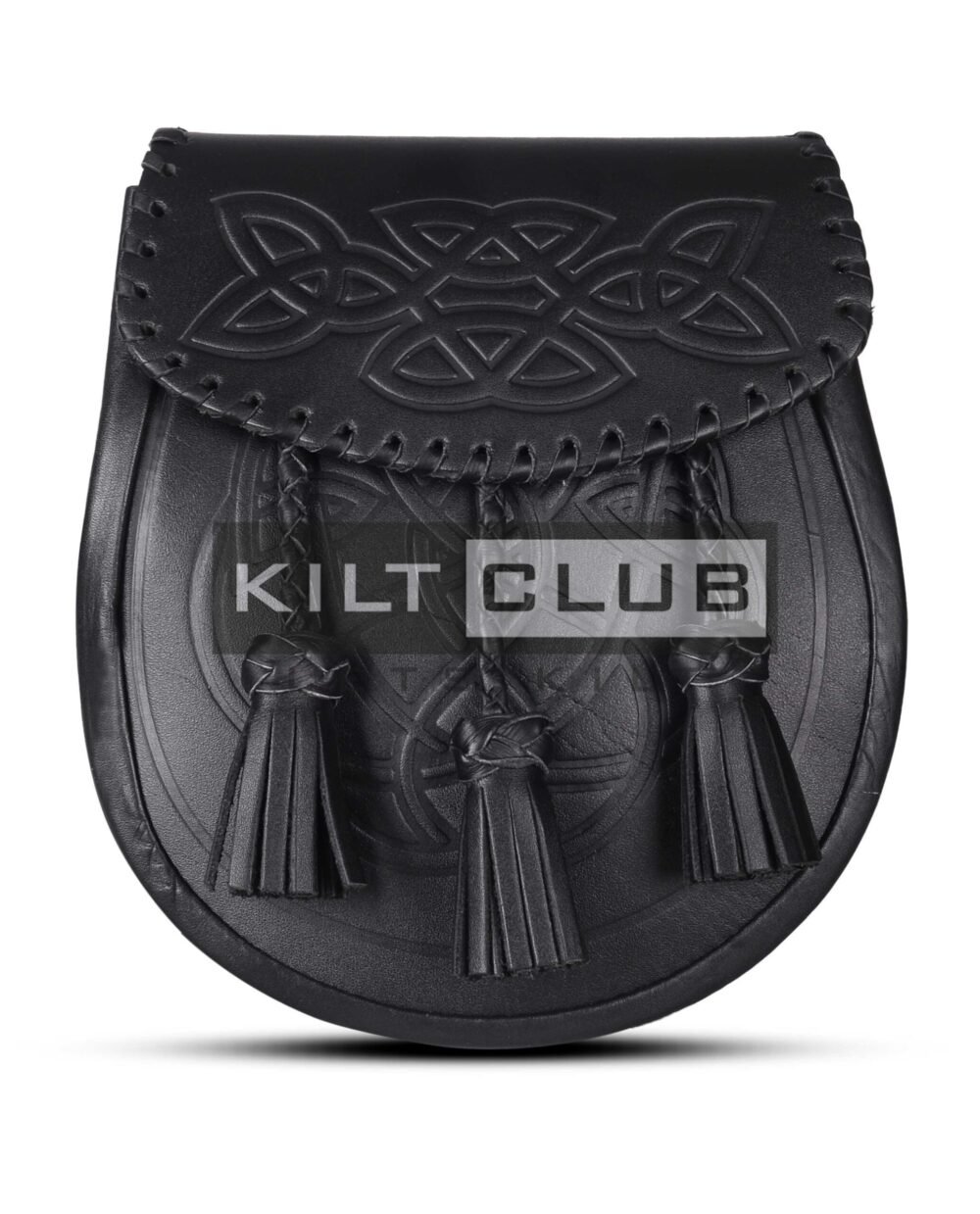 Black Leather Embossed Day Sporran