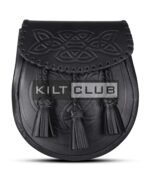 Black Leather Embossed Day Sporran