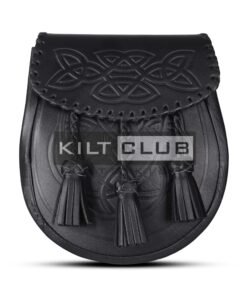 Black Leather Embossed Day Sporran