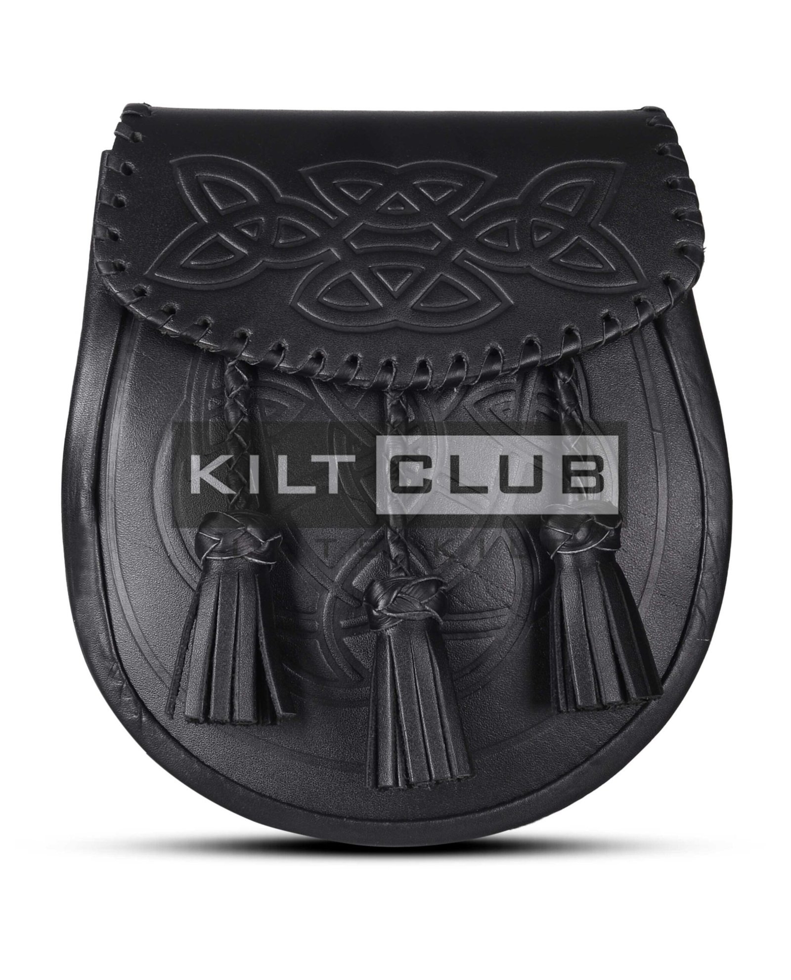 Black Leather Embossed Day Sporran