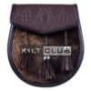 Brown Leather Special Embossed Seal Fur Sporran